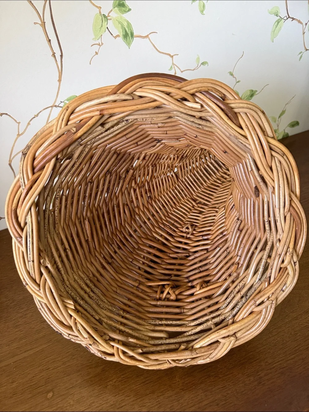Woven Rattan Cornucopia Basket - Horn of Plenty Centerpiece